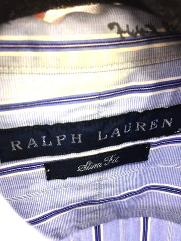 RALPH LAUREN(ラルフローレン)Slim Fit 胸刺繍 ストライプシャツ