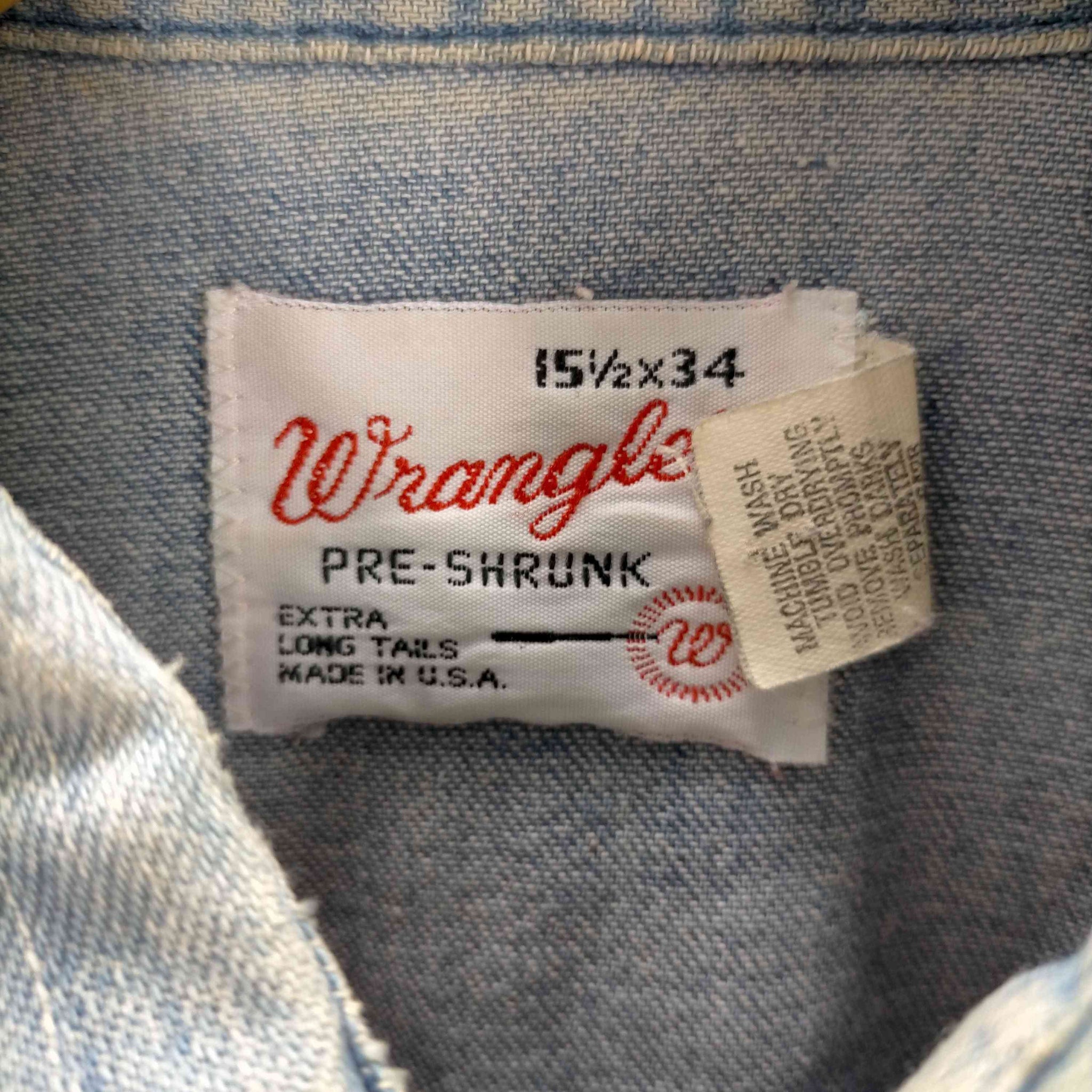 Wrangler(ラングラー)70s USA製 27MW デニムウエスタンシャツ
