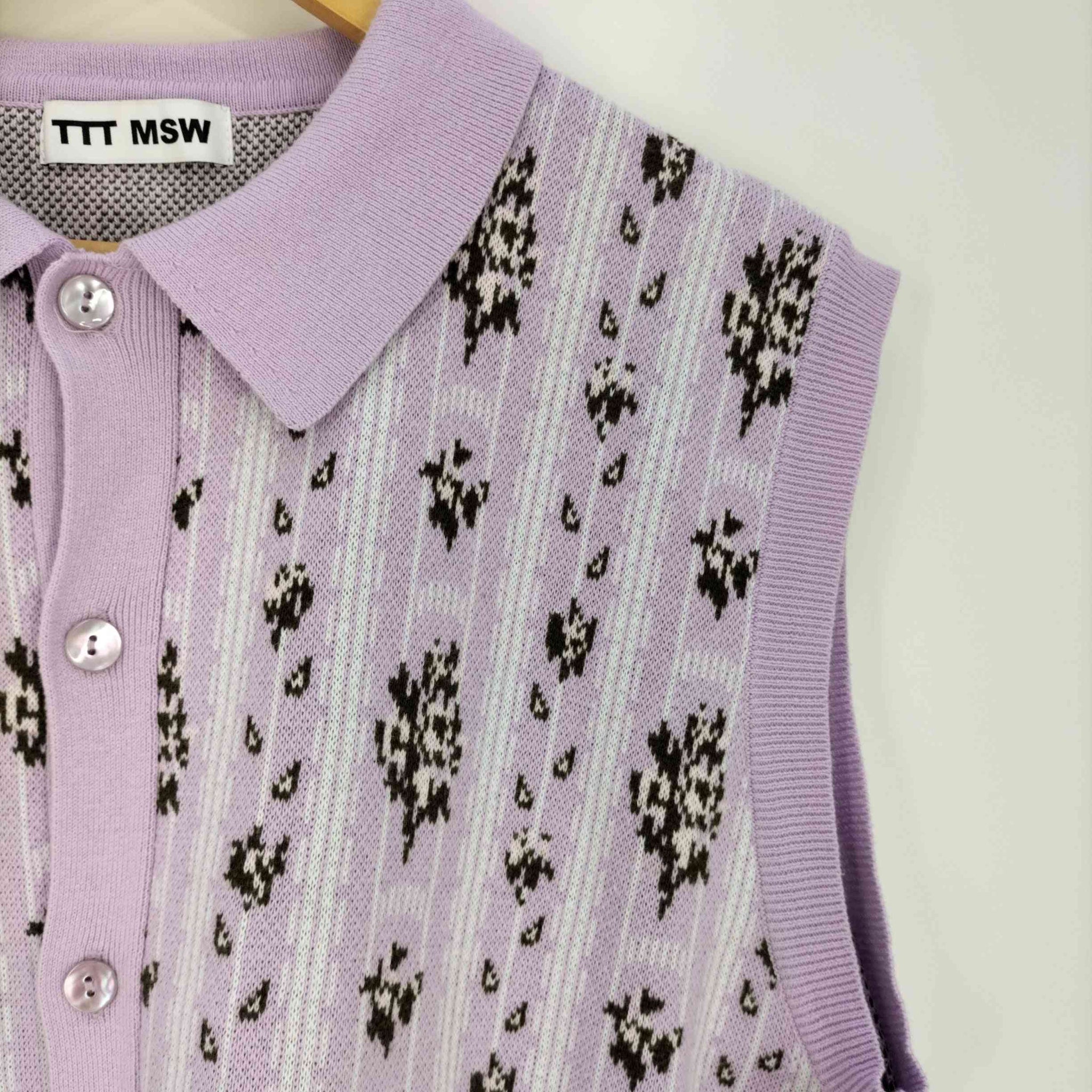 TTT_MSW(ティーモダンストリートウエア)Flower Jacquard Knit Vest フラワージャガードニットベスト