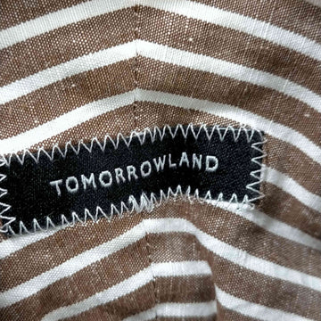 TOMORROWLAND(トゥモローランド)コットンリネン ストライプ ホリゾンタルカラーシャツ