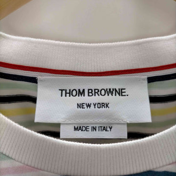 THOM BROWNE(トムブラウン)23SS イタリア製 マルチカラーボーダーTシャツ