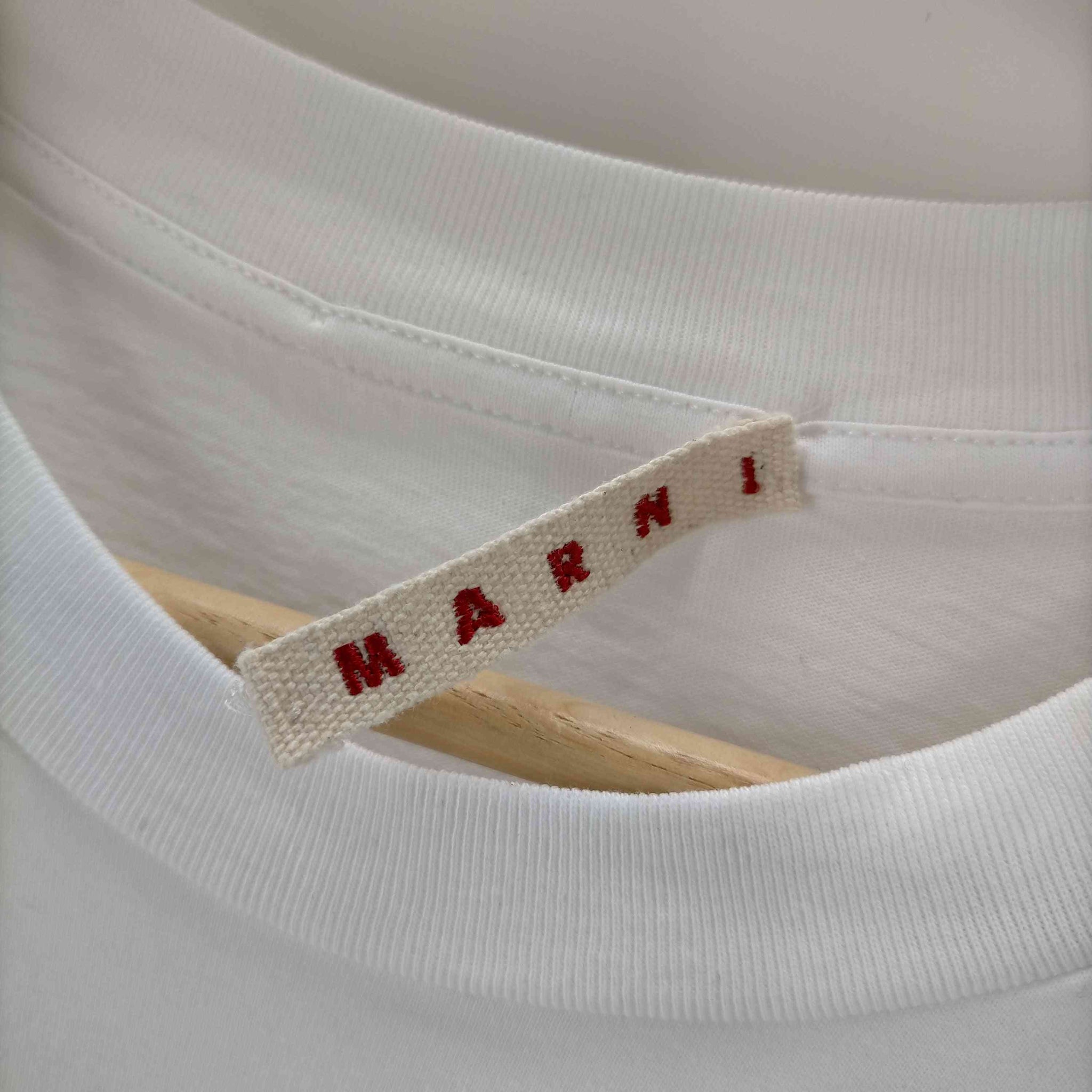 MARNI(マルニ)23SS ホワイト3D MARNIプリント コットンTシャツ
