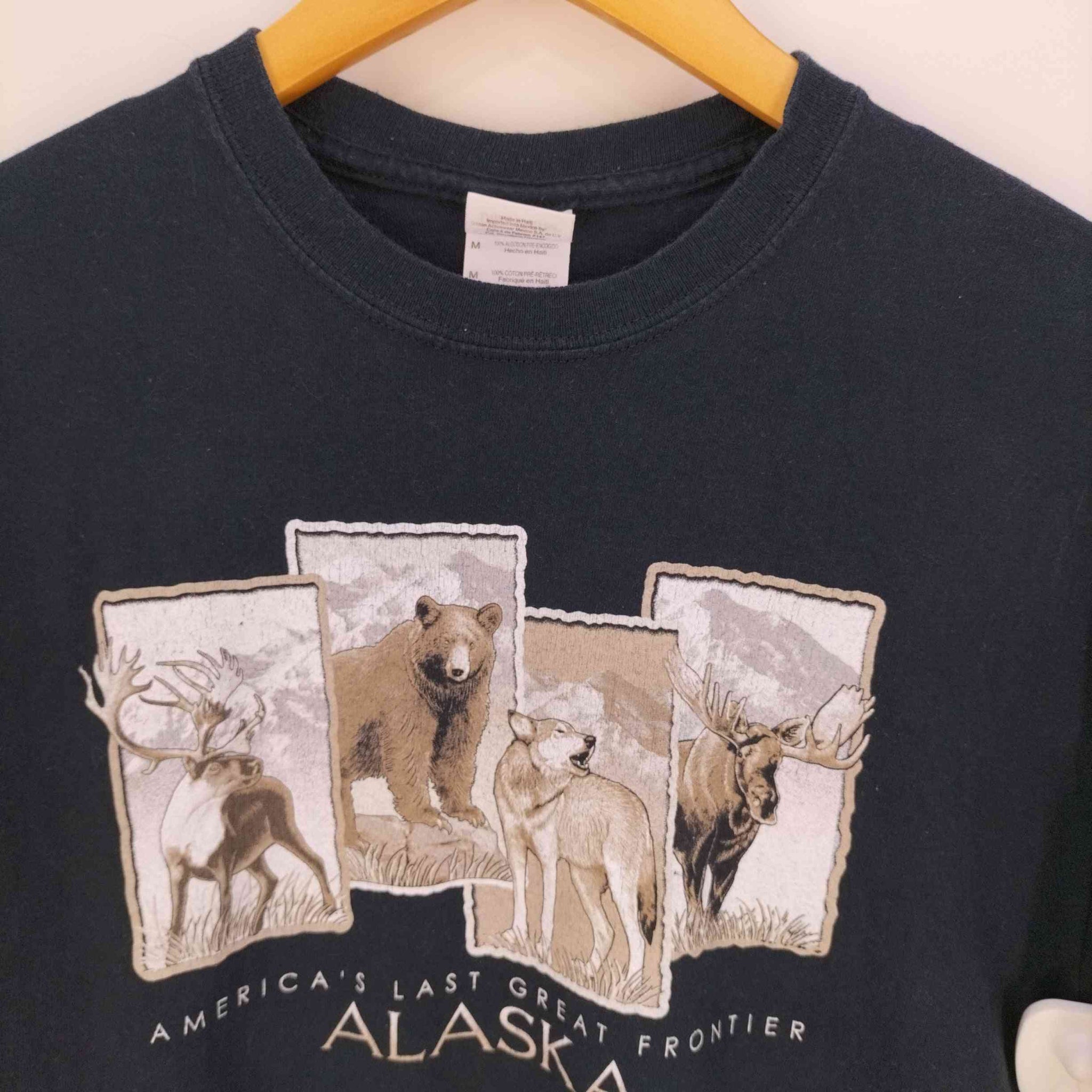 GILDAN(ギルダン)ALSKA アニマルプリント クルーネックTシャツ