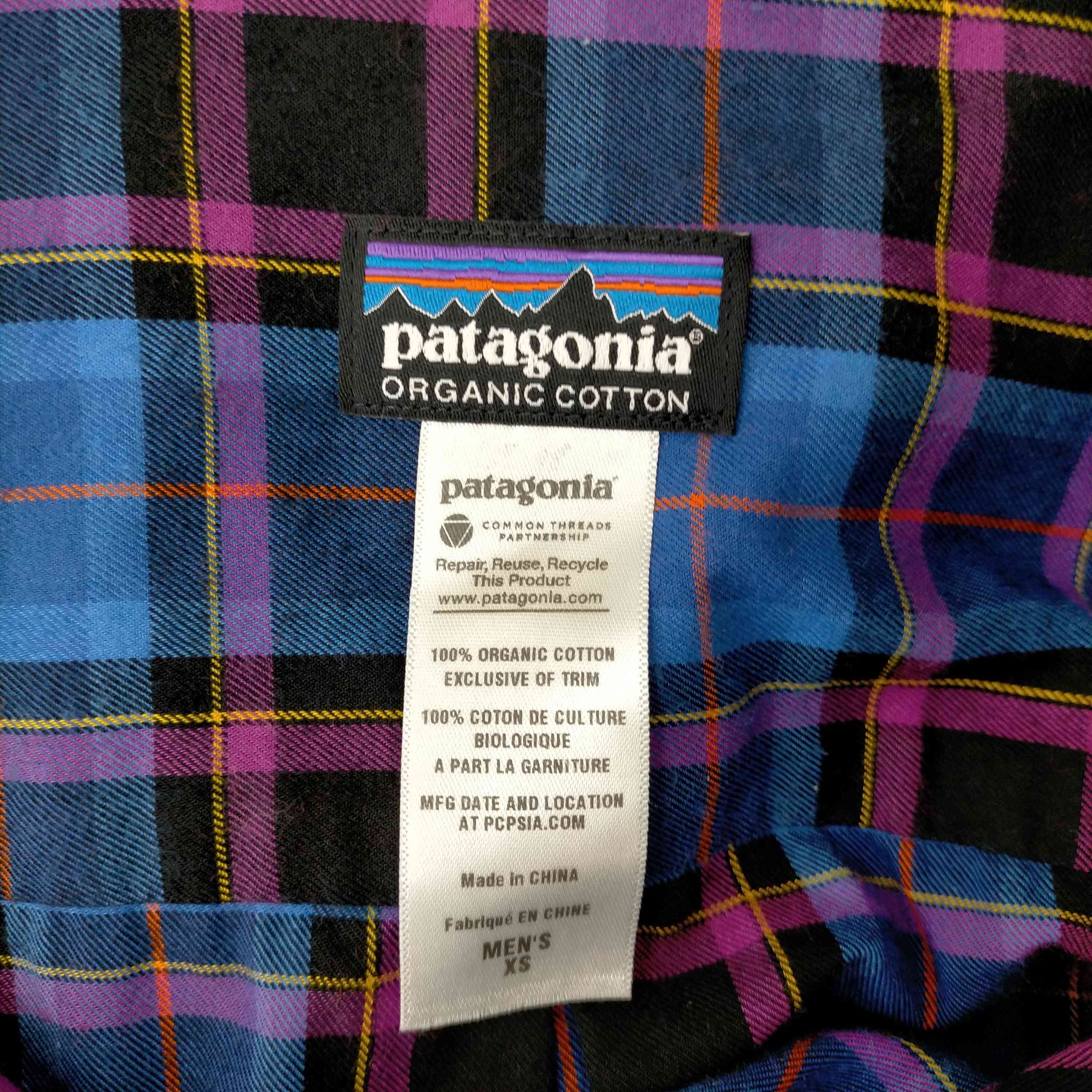 patagonia(パタゴニア)オーガニックコットン チェックシャツ