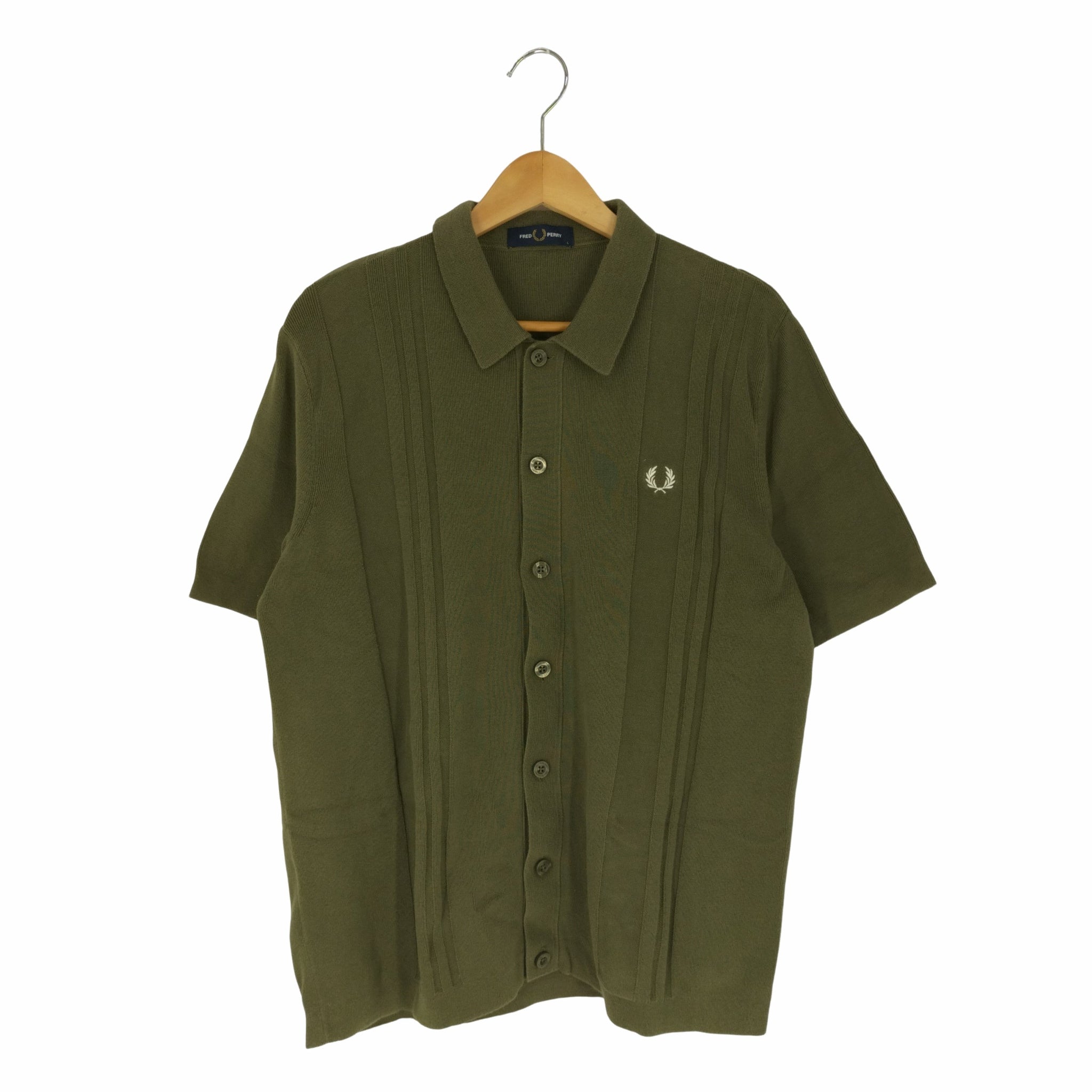 FRED PERRY(フレッドペリー)BUTTON THROUGH KNITTED SHIRT コットンニットポロシャツ