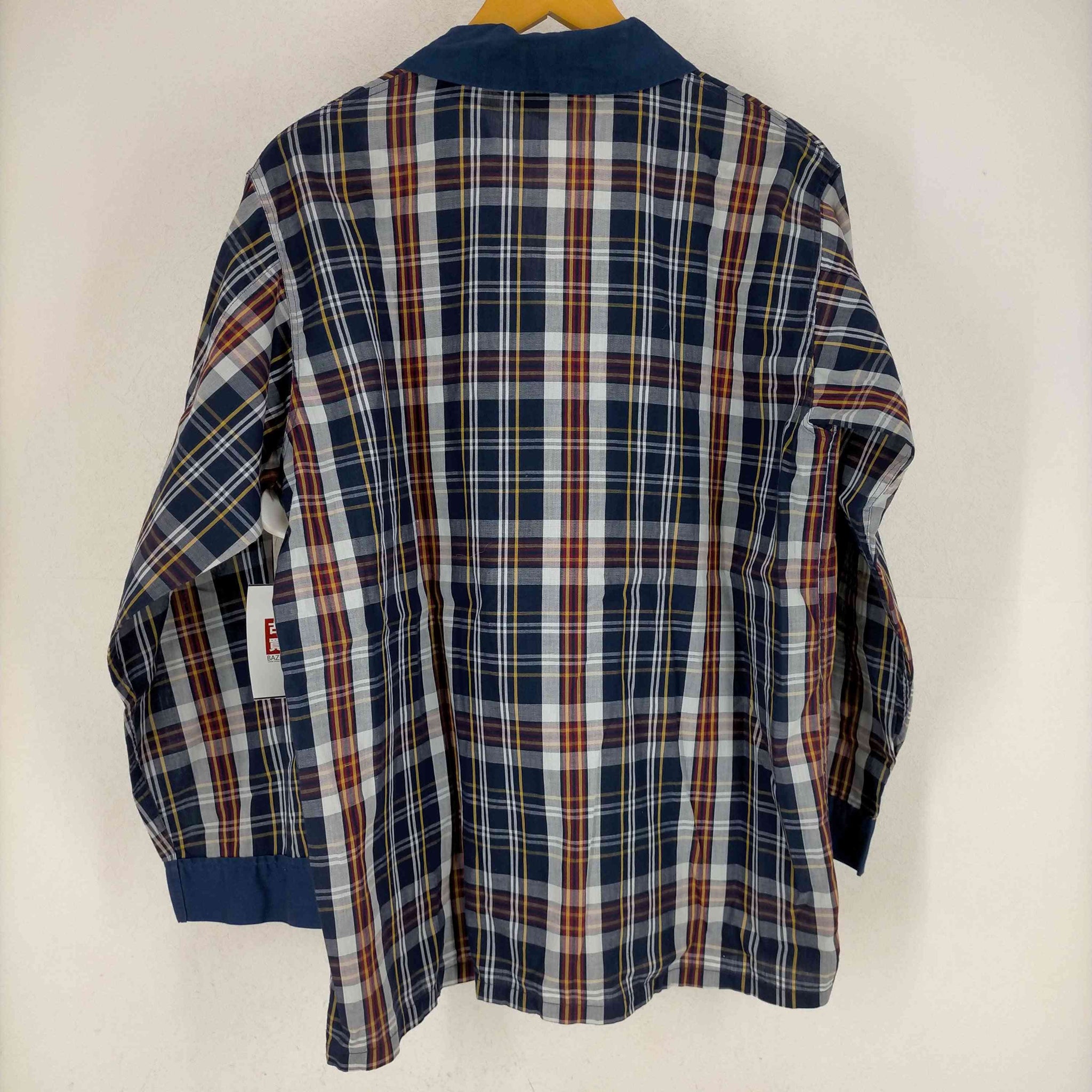 USED古着(ユーズドフルギ)80～90S 襟切り替えチェックパジャマシャツ