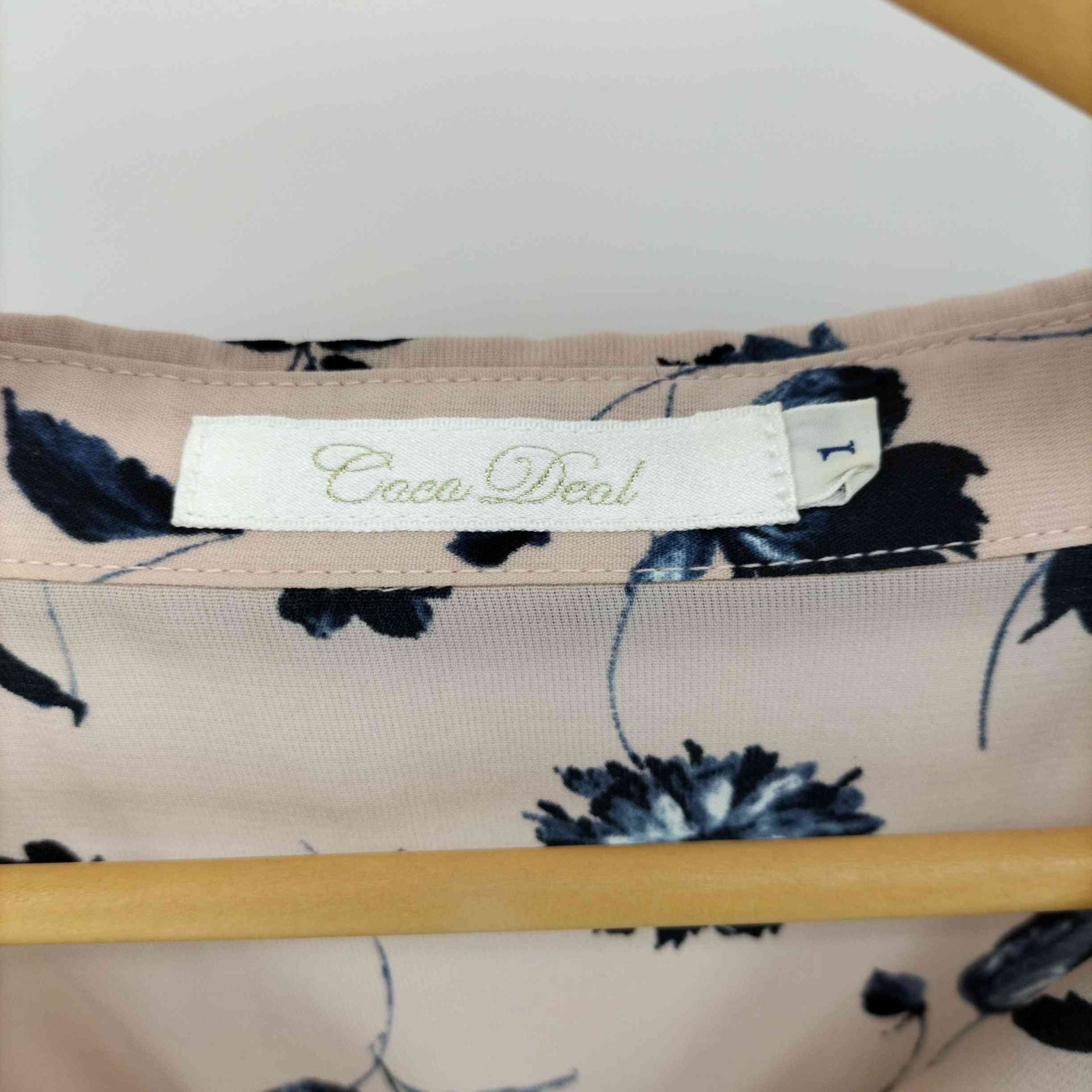 COCO DEAL(ココディール)モノトーンフラワープリントシャツワンピース ロングシャツ