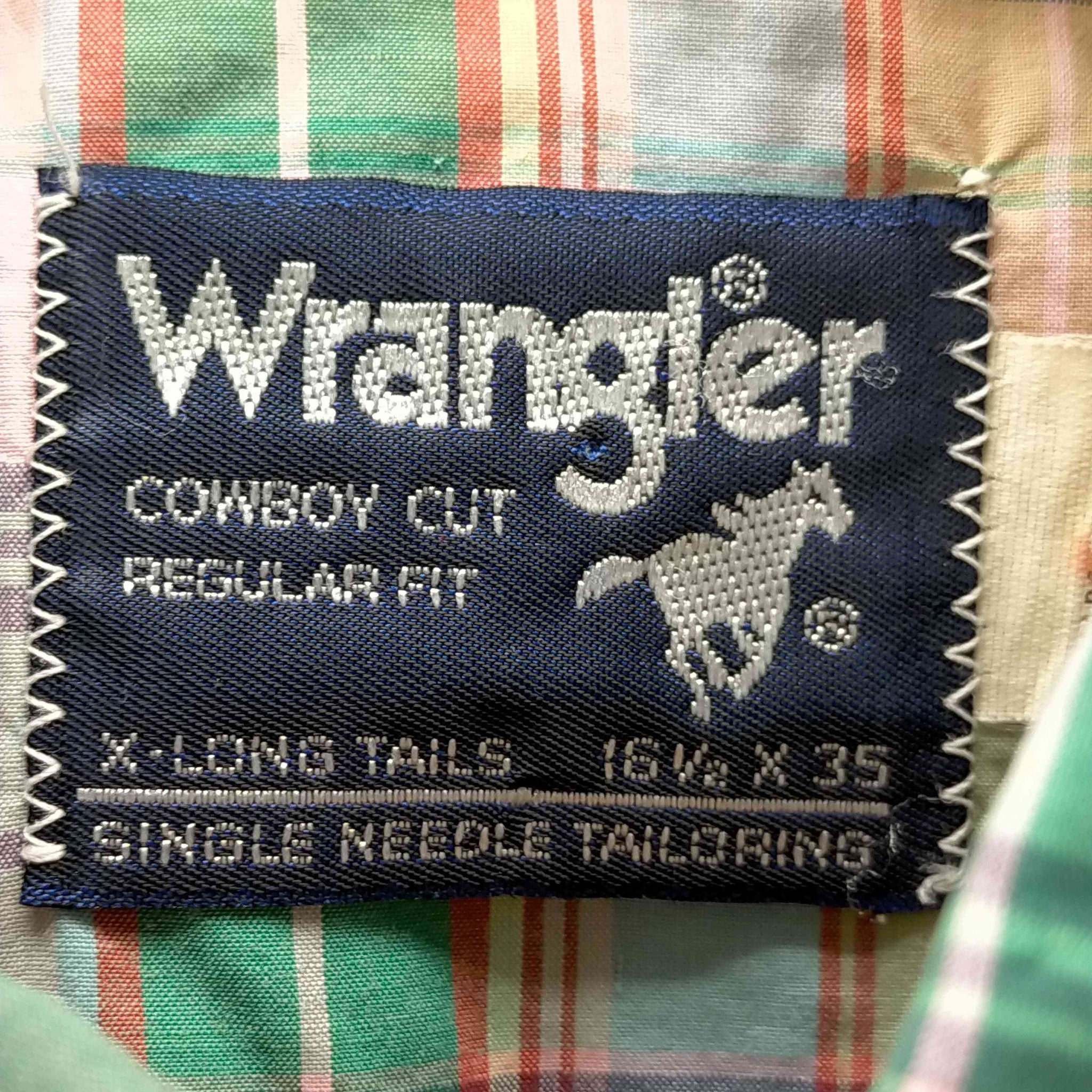 Wrangler(ラングラー)紺タグ ボタンダウン 長袖 チェック シャツ