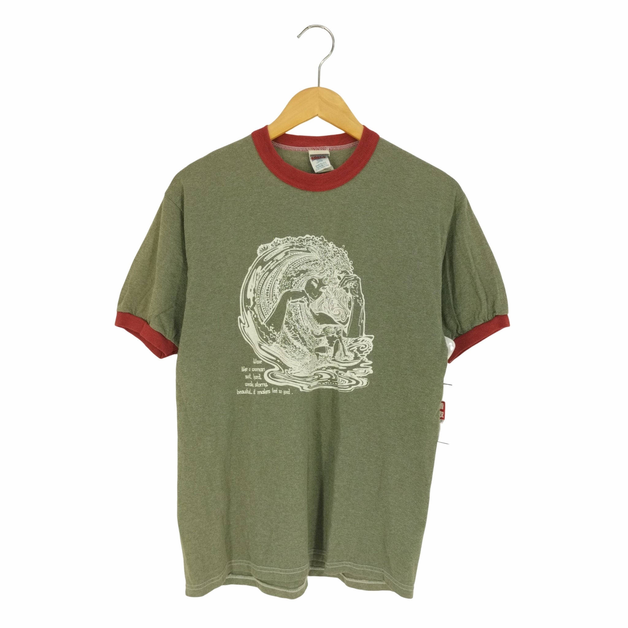 SOFFE SHIRTS(ソフェシャツ)80-90s USA製 プリントリンガーTシャツ