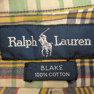 RALPH LAUREN(ラルフローレン)90s インド製 BLAKE ポニー刺繍 ボタンダウンチェックシャツ