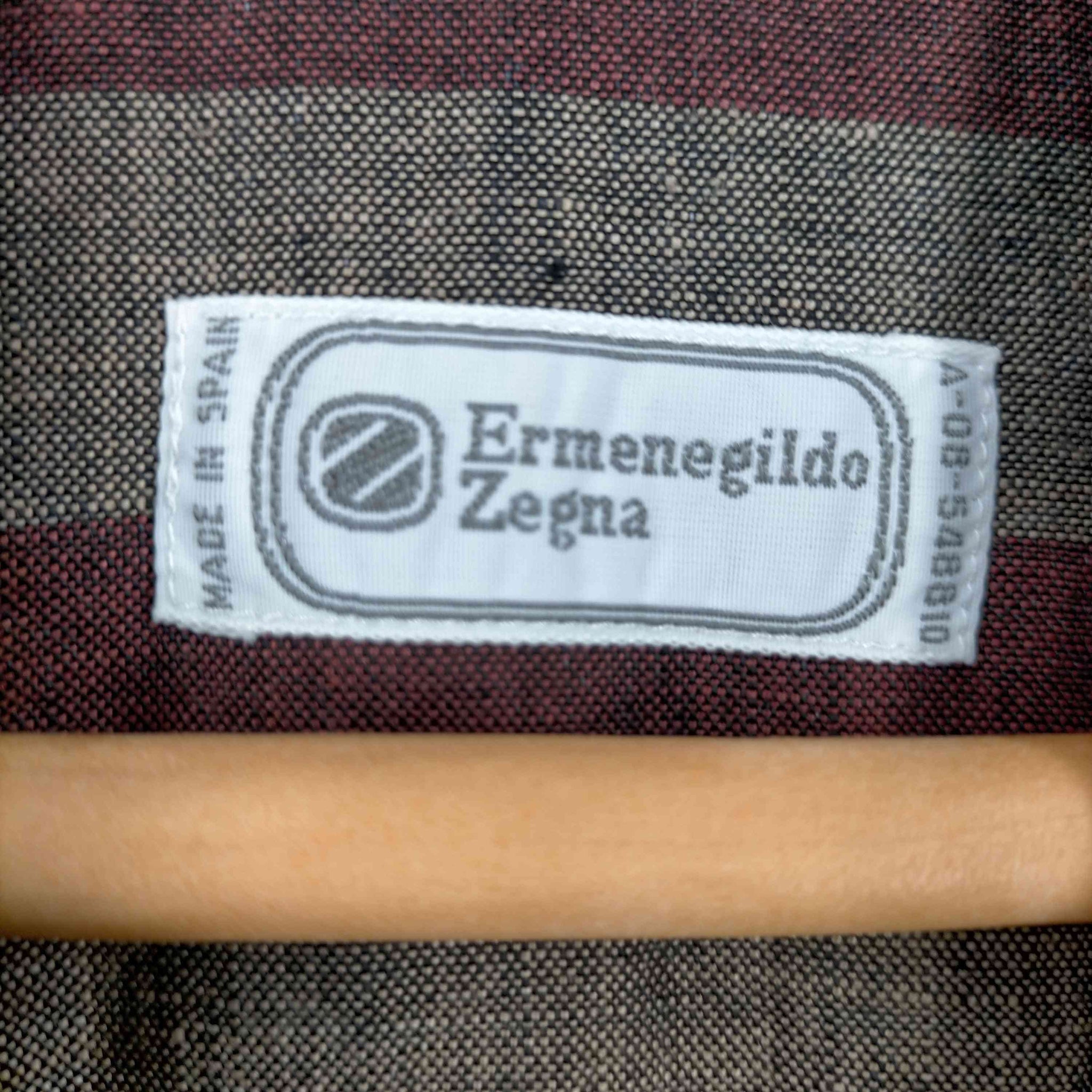 ERMENEGILDO ZEGNA(エルメネジルドゼニア)リネン ストライプバンドカラーシャツ