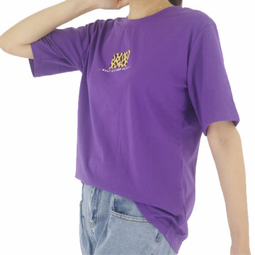 Tシャツ レディーストップス 半袖 カットソー 体型カバー レオパード プリント カジュアル
