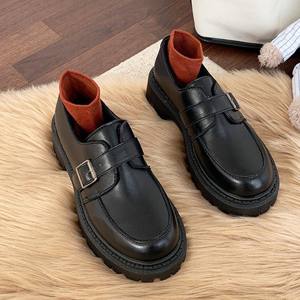 ローファー レディース 靴 シューズ レザー調 合皮 厚底 履きやすい 韓国風 人気 クラシック 可愛