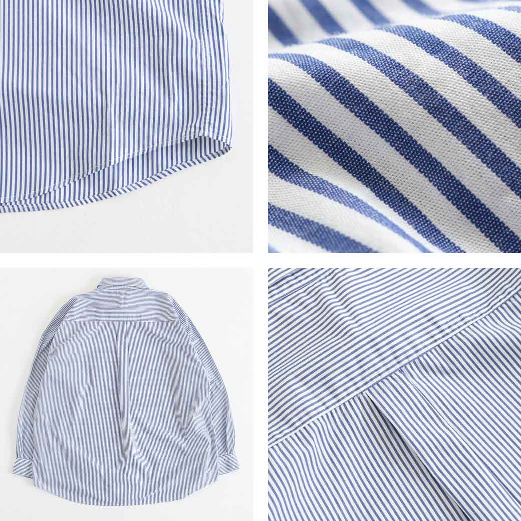 ハーベスティ　HARVESTY Regular shirt stripe　レギュラーシャツ ストライプ　ユニセックス トップス A32110　綿　シャツ　秋冬　2022年　送料無料