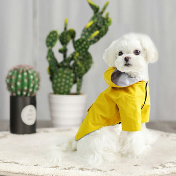 犬服 レインコート ブランド かわいい PETFiND 犬 犬の服 オールシーズン ポッケ付きレインコート リード穴 散歩 フード 防水 雨 マジックテープ