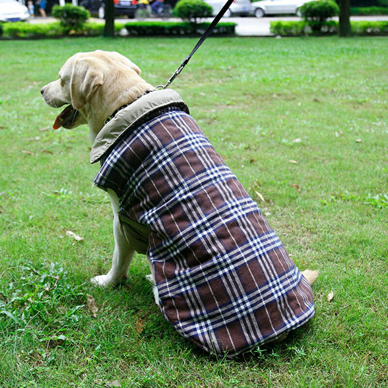 犬服 ブランド かわいい PETFiND 犬 犬の服 秋冬 リバーシブルチェックベスト  小型犬 中型犬 大型犬