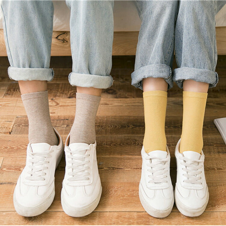 【7足セット】ソックスレディースメンズ靴下綿100％ペアルックカップルルーズソックスWEEKLYソックス