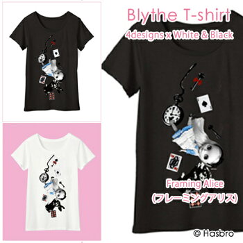 【ゆうパケット発送】BlytheT-shirtブライス柄ブライス半袖Tシャツ/全8種4デザイン×2ボディカラー（ホワイト、ブラック）
