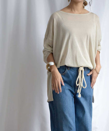 Linen touch Sheer Knit Top（with camisole）25072　リネンタッチシアーニットトップス　キャミソール付き　シアーニット　リネンタッチ　トップス　夏ニット　SUMMERニット