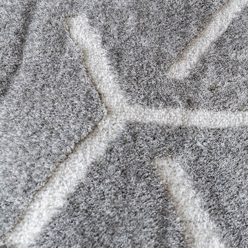 Ｓｃｏｐｅ（スコープ）　幾何学柄ラグマット　１３０ｃｍ　×　１９０ｃｍ　ラグ　ラグマット　ラグ　マット　絨毯　グレー　カーペット　ポリエステル　防音　不織布　ホットカーペット　手洗い　おしゃれ　幾何学　グレー　アイボリー　ナチュラル　シンプル