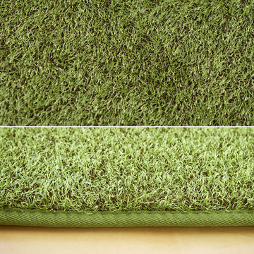 Ｓｈｉｖａ（シーヴァ）芝生風円形ラグマット直径９０ｃｍ芝生ラグマット円形人工芝シャギーラグ室内用屋内用カーペットウレタンふっくらホットカーペット対応緑グリーンゴルフ練習おうちキャンプナチュラルシンプル北欧レトロ