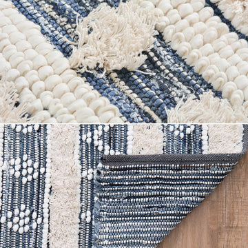 Ｖｉａｊｅｒｏ（ビアヘロ）インド綿ラグマット１３０ｃｍ×１９０ｃｍ長方形ラグラグマット絨毯ラグカーペット敷物敷き物インド綿コットン製オールシーズン通年使用ウォッシャブルホットカーペット対応床暖房ラグマットナチュラル