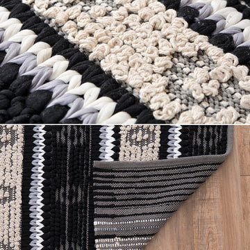 Ｖｉａｊｅｒｏ（ビアヘロ）インド綿ラグマット１３０ｃｍ×１９０ｃｍ長方形ラグラグマット絨毯ラグカーペット敷物敷き物インド綿コットン製オールシーズン通年使用ウォッシャブルホットカーペット対応床暖房ラグマットナチュラル