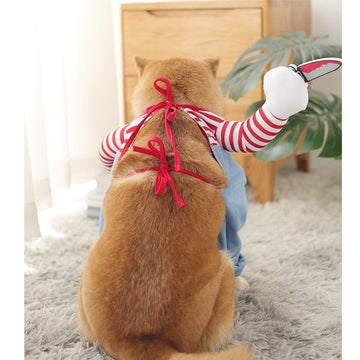 ペット服 犬服 犬の服 チャッキー ハロウィン クリスマス かわいい ドッグウェア 面白い コスプレ 変装 ペットコスプレ かつら付き S/M/L