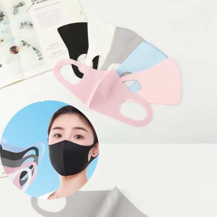 洗える布マスク　冷感カラーマスク　5色　銀イオン表面抗菌加工　男女兼用　ウィルス対策　花粉症対策　防塵グッズ