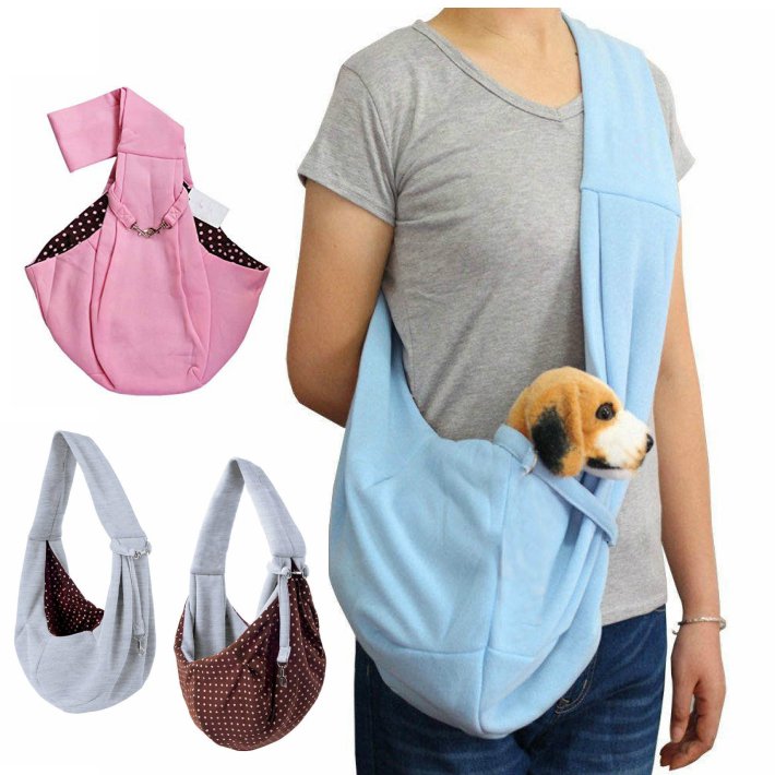 犬　猫　ペット　スリング　バッグ　抱っこバッグ　スタンダードタイプ　２WAY　小型犬　飛び出し防止フック付き　両面使用可